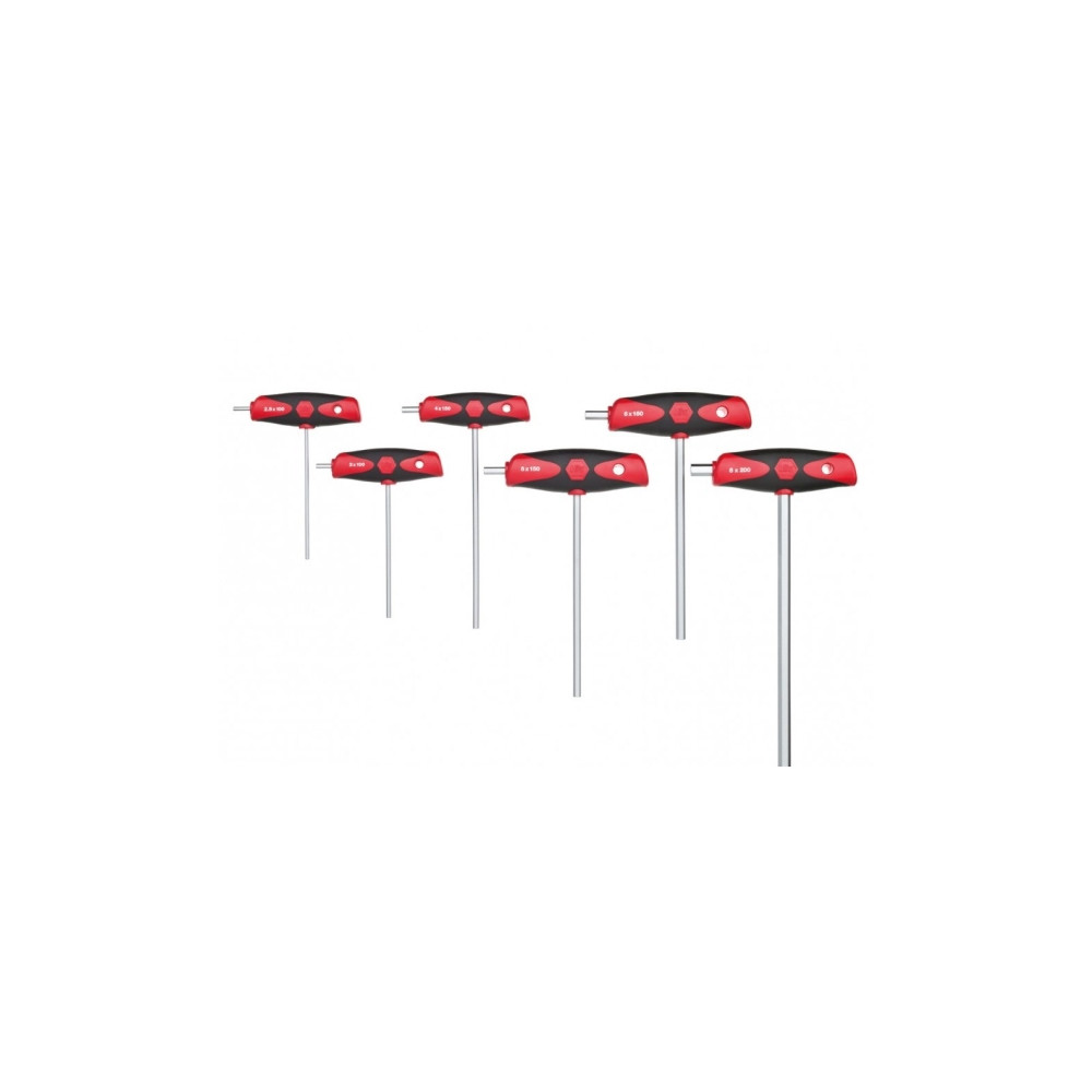 Produktbild för Wiha 334DS K6, Insexnyckel med T-handtag, Metrisk, 6 styck,...