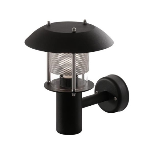 Solar Plus DeKANON vägglampa, svart RAL 9005, E27 sockel, klass I, IP44...