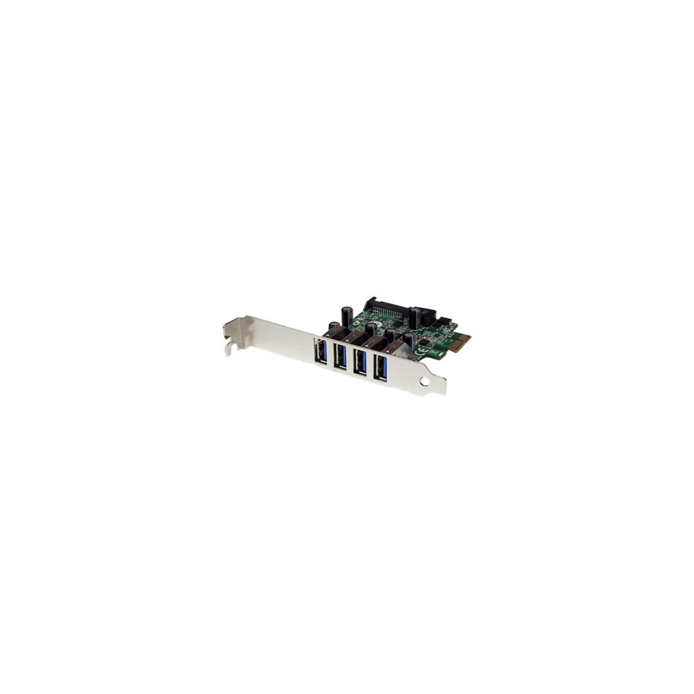 Produktbild för Startech PCI Express PCIe SuperSpeed USB 3.0-kontrollerkortadapter med 4 portar och UASP - SATA-ström - USB-adapter - PCI Express x1 - USB 3.0 x 4