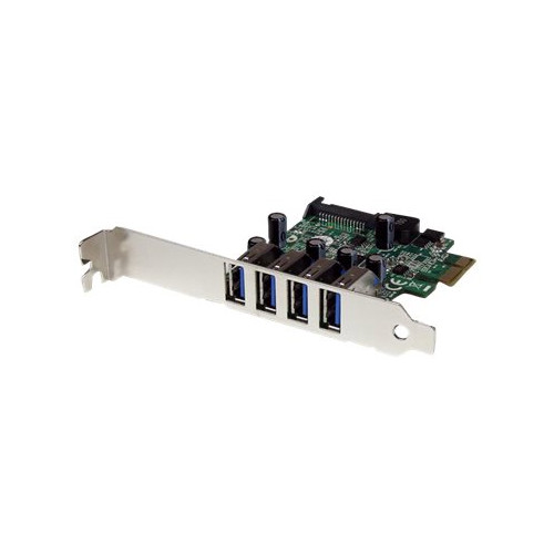 StarTech.com Startech PCI Express PCIe SuperSpeed USB 3.0-kontrollerkortadapter med 4 portar och UASP - SATA-ström - USB-adapter - PCI Express x1 - USB 3.0 x 4