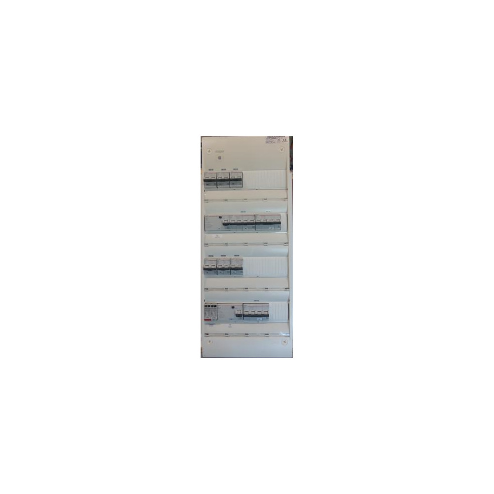 Produktbild för Gruppcentral färdigmonterad Vit Gamma 4R 2xHPFI 40A 30mA 2xC...