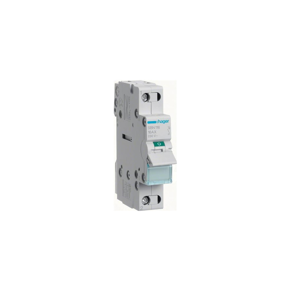 Produktbild för Hager SBN116, 16 A, 440 V, 1 modul(er), -20