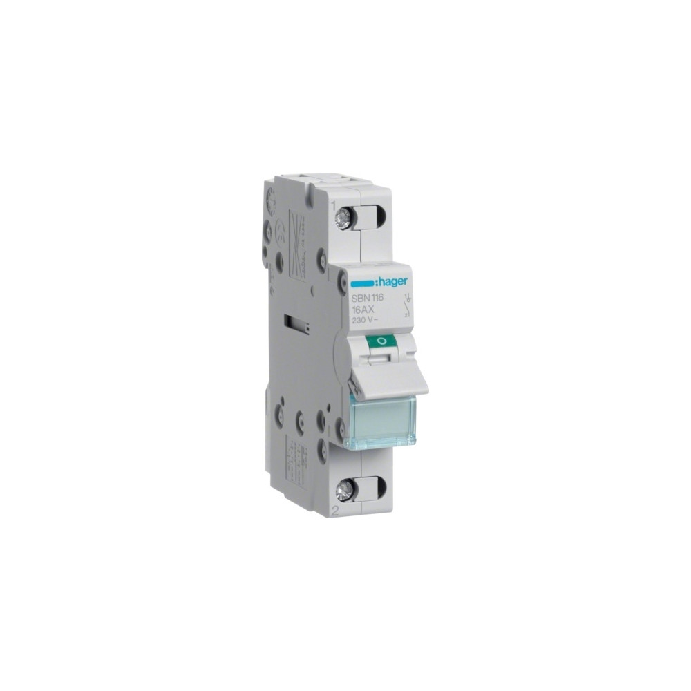 Produktbild för Hager SBN116, 16 A, 440 V, 1 modul(er), -20