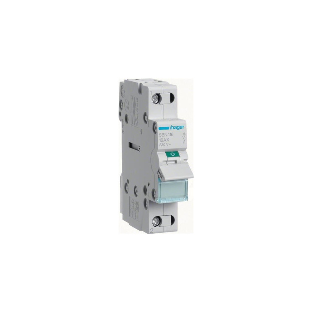 Produktbild för Hager SBN116, 16 A, 440 V, 1 modul(er), -20