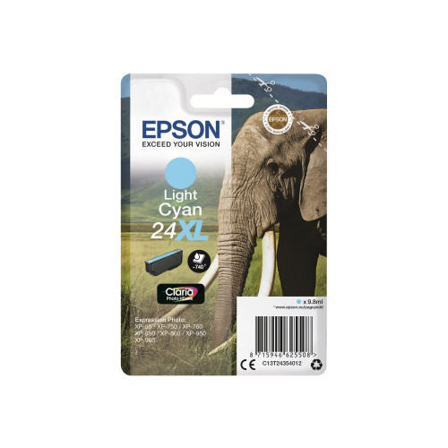 EPSON Epson 24XL - XL - ljus cyan - original - bläckpatron