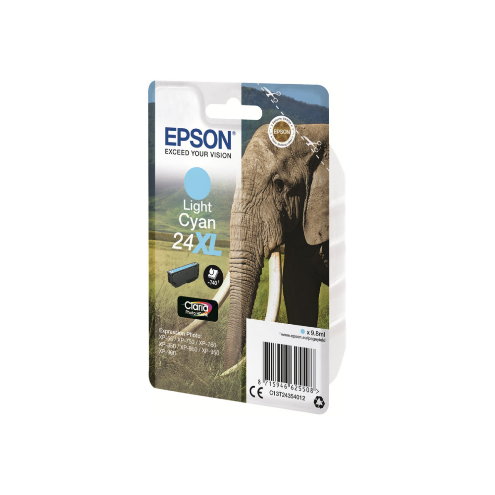 Produktbild för Epson 24XL - XL - ljus cyan - original - bläckpatron