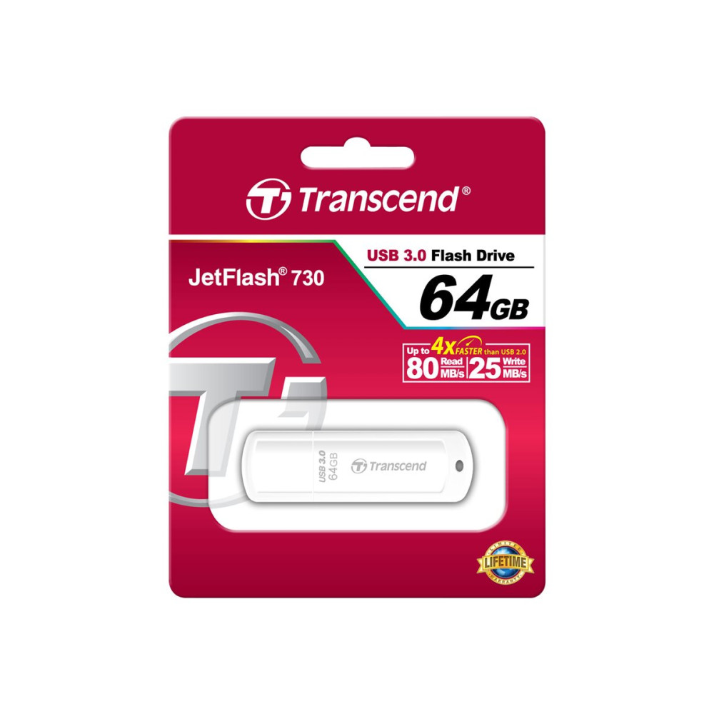 Produktbild för Transcend JetFlash 730 - USB flash-enhet - 64 GB