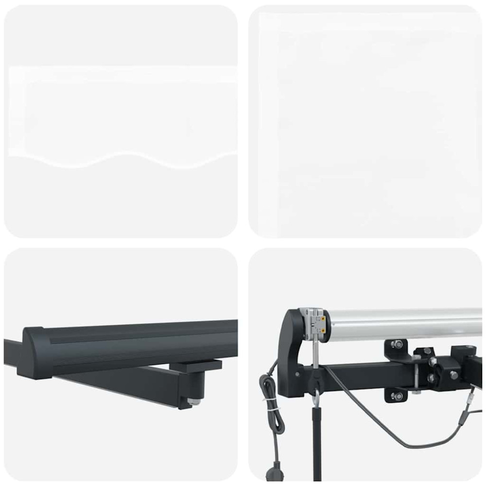 Produktbild för Utdragbar markis Vit 400 × 350 cm Polyester