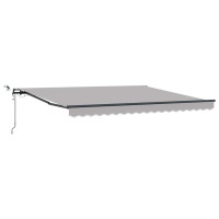 Produktbild för Utdragbar markis Ljusgrå 400 × 350 cm Polyester