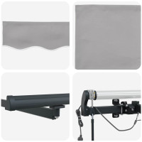 Produktbild för Utdragbar markis Ljusgrå 400 × 350 cm Polyester