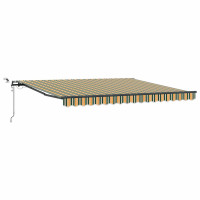 Produktbild för Utdragbar markis Grön och gul 400 × 350 cm Polyester