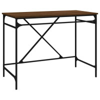 Produktbild för Skrivbord brun ek 100x50x75 cm konstruerat trä och järn