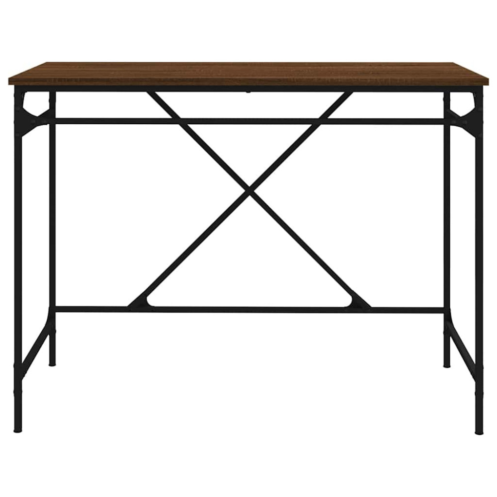 Produktbild för Skrivbord brun ek 100x50x75 cm konstruerat trä och järn