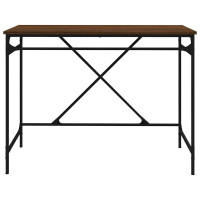 Produktbild för Skrivbord brun ek 100x50x75 cm konstruerat trä och järn