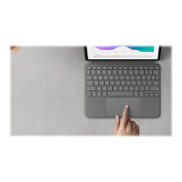 Produktbild för Logitech Combo Touch - tangentbord och foliefodral - med pekdyna - QWERTY - hela norden - oxford-grå Inmatningsenhet