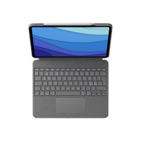 Produktbild för Logitech Combo Touch - tangentbord och foliefodral - med pekdyna - QWERTY - hela norden - oxford-grå Inmatningsenhet