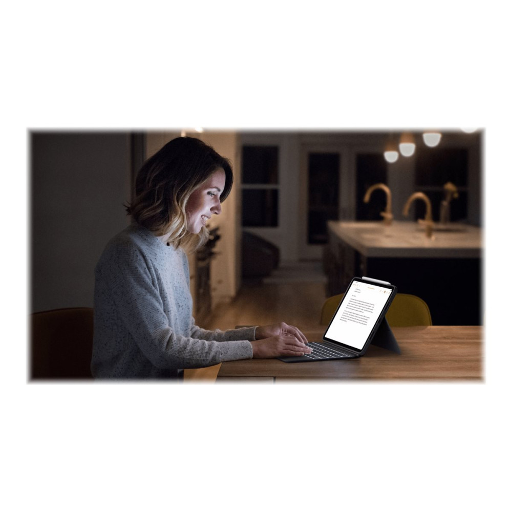 Produktbild för Logitech Combo Touch - tangentbord och foliefodral - med pekdyna - QWERTY - hela norden - oxford-grå Inmatningsenhet