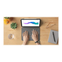 Produktbild för Logitech Combo Touch - tangentbord och foliefodral - med pekdyna - QWERTY - hela norden - oxford-grå Inmatningsenhet