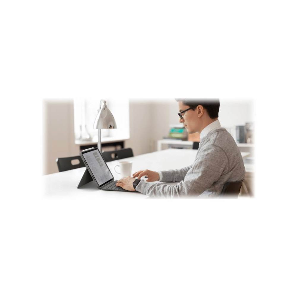 Produktbild för Logitech Combo Touch - tangentbord och foliefodral - med pekdyna - QWERTY - hela norden - oxford-grå Inmatningsenhet