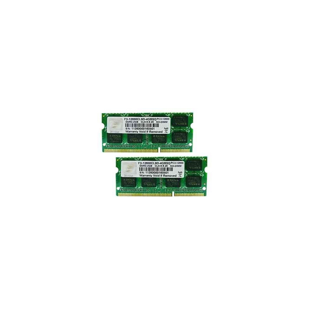 Produktbild för G.Skill SQ Series - DDR3 - sats - 4 GB: 2 x 2 GB - SO DIMM 204-pin - 1600 MHz / PC3-12800 - ej buffrad