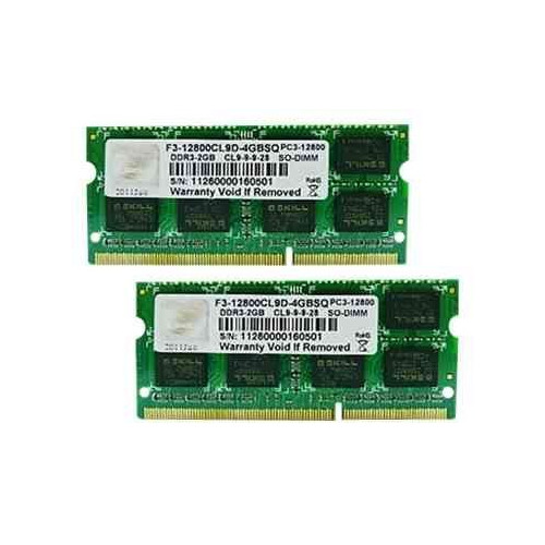 G.Skill G.Skill SQ Series - DDR3 - sats - 4 GB: 2 x 2 GB - SO DIMM 204-pin - 1600 MHz / PC3-12800 - ej buffrad