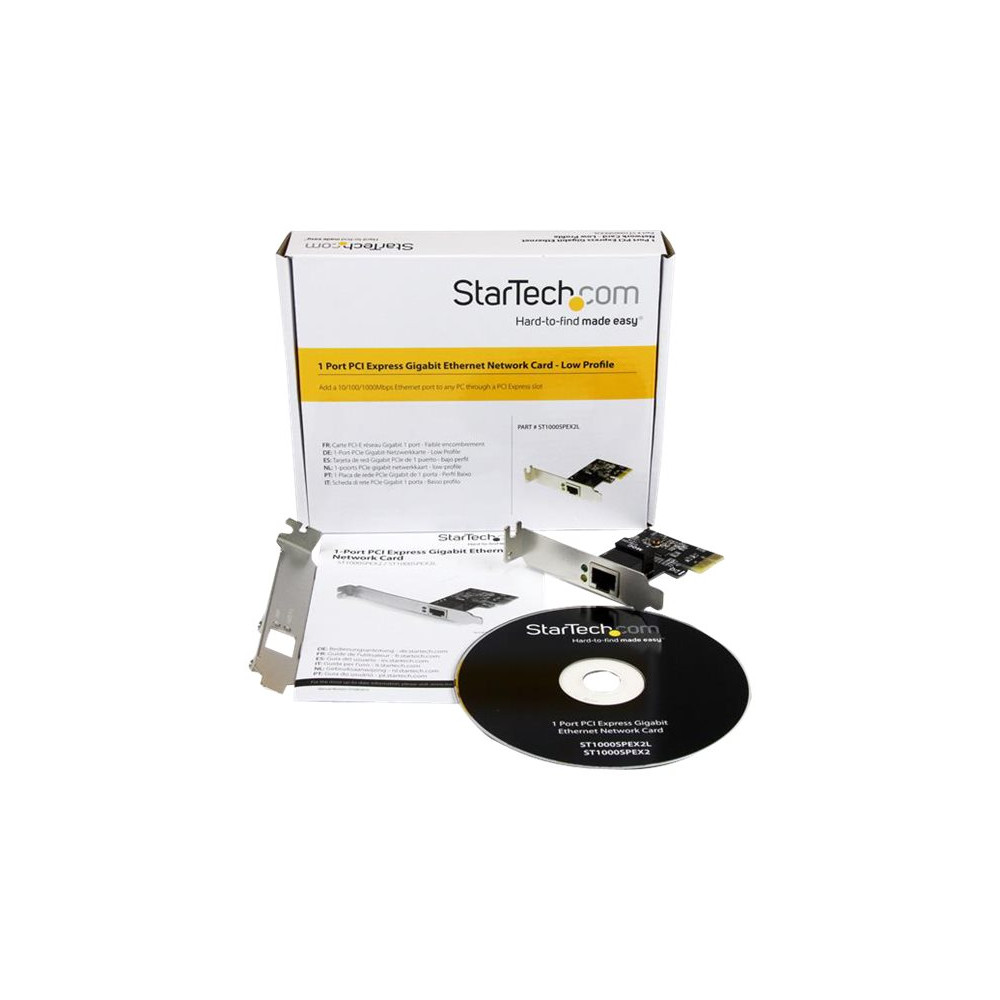 Produktbild för Startech 1 Port PCIe Network Card - Low Profile - RJ45 Port - Realtek RTL8111H Chipset - Ethernet Network Card - NIC Server Adapter Network Card (ST1000SPEX2L) - nätverksadapter - PCI Express x1 - Gigabit Ethernet x 1