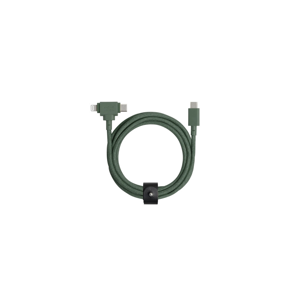 Produktbild för Native Union Belt Duo, Grön, USB C, USB C/Lightning, 1,5 m,...