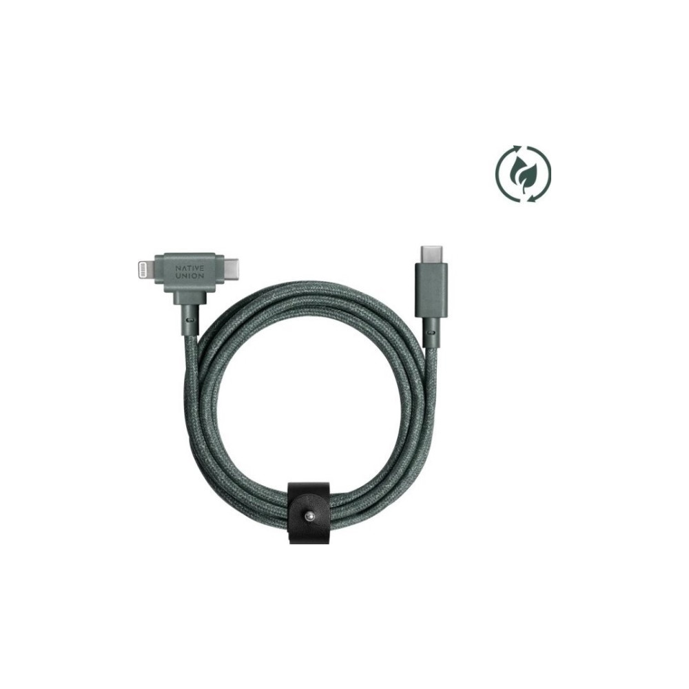 Produktbild för Native Union Belt Duo, Grön, USB C, USB C/Lightning, 1,5 m,...