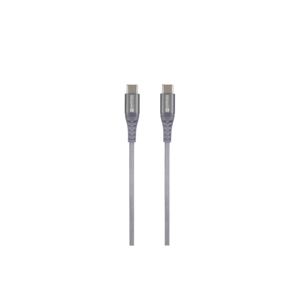Produktbild för USB-kabel Skross USB-C till USB-C 1,2 m grå (SKCA0017C-C120C...