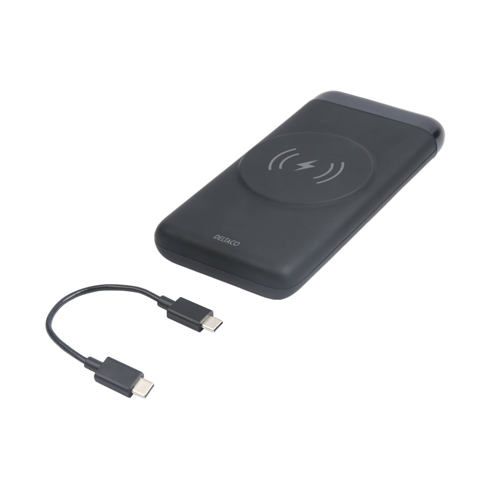 Produktbild för DELTACO trådlös powerbank - med magnet - Li-pol - USB-C, USB - 20 Watt