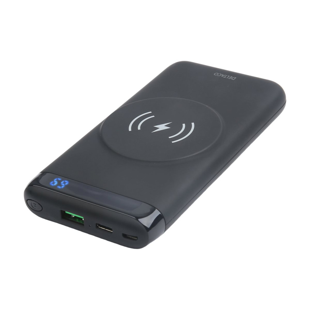 Produktbild för DELTACO trådlös powerbank - med magnet - Li-pol - USB-C, USB - 20 Watt