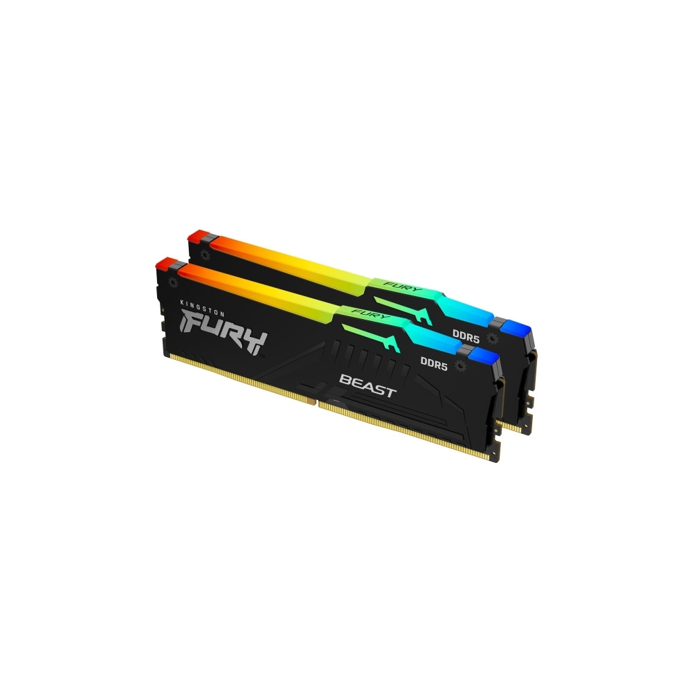 Produktbild för Kingston FURY Beast RGB - DDR5 - sats - 16 GB: 2 x 8 GB - DIMM 288-pin / PC5-44800 - ej buffrad