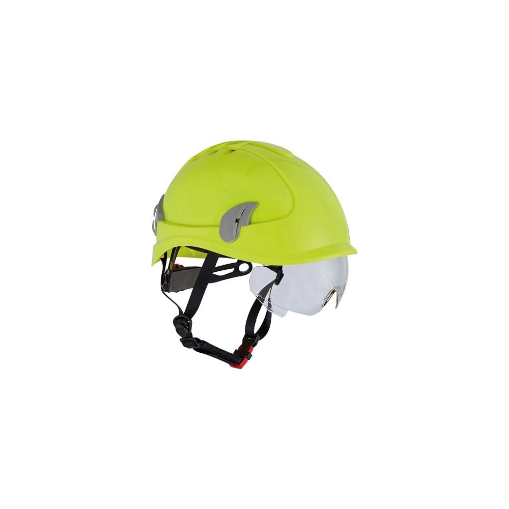 Produktbild för OTTO SCHACHNER klättringshjälm med integrerat visir i hi-viz...
