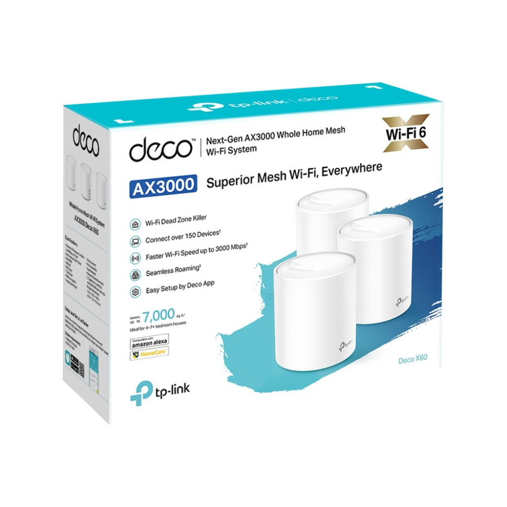 Produktbild för TP-Link Deco X60 - Wifi-system - Wi-Fi 6 - skrivbordsmodell
