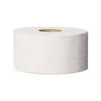 Produktbild för Tork Advanced T2 Mini Jumbo - toalettpapper - 850 ark - rulle - 170 m - vit med lövtryck