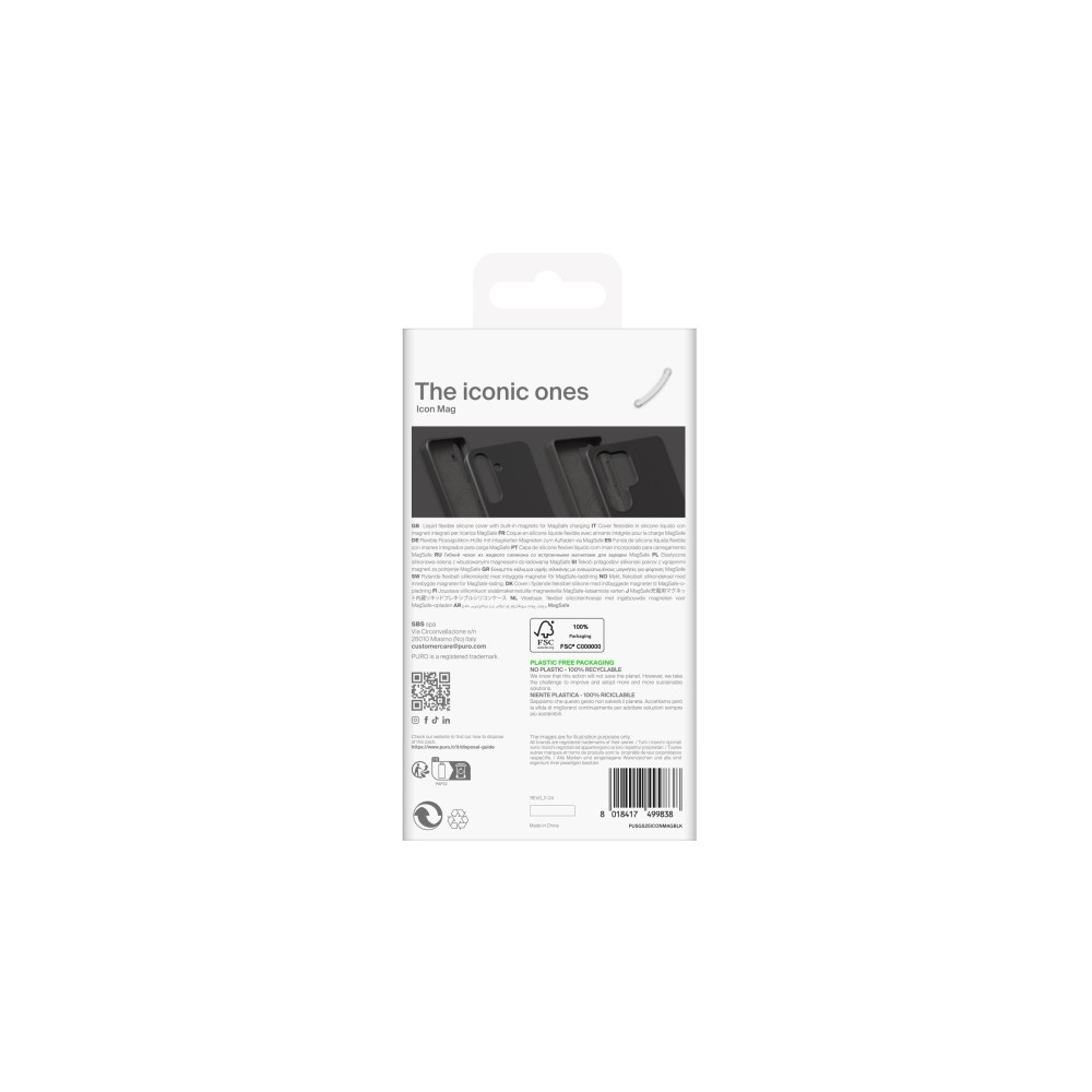 Produktbild för PURO PUSGS25ICONMAGBLK, Omslag, Samsung, Samsung Galaxy S25,...