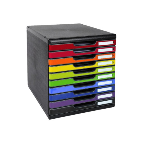 EXACOMPTA Exacompta Classic Iderama MODULO A4+ - lådskåp - svart, glänsande harlequin