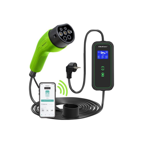 Qoltec Qoltec EV-laddningsstation - justerbar, 2-i-1, 230V, Wi-Fi - IEC 62196 Type 2 - 3.5 kW