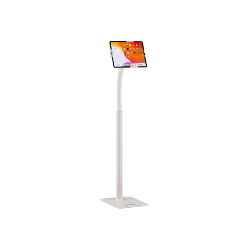 Manhattan Manhattan Floor Stand (Anti theft) for Tablet and iPad, Universal, 360° Rotation, Tilt +20° to -110°, White, Lockable, Tablets 7.9" to 11", Height adjustable 790 to 1190mm,Extendable clamps: height 200 to 246mm/width 129 to 181mm,Can be bolted to floor (p