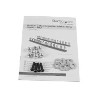 Produktbild för Startech Vertical 0U Server Rack Cable Management w/ D-Ring Hooks - 40U Network Rack Cord Manager Panels - 2x 3ft Wire Organizers (CMVER40UD) - D-ringkabelhanteringssats - 40U