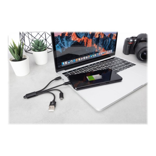 Digitus DIGITUS 3-in-1 Charger Cable - Lightning-kabel - Lightning / USB - 15 cm