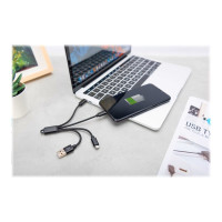 Produktbild för DIGITUS 3-in-1 Charger Cable - Lightning-kabel - Lightning / USB - 15 cm