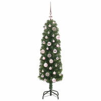 Produktbild för Konstgjord julgran Grön 120 cm PVC och stål och plast