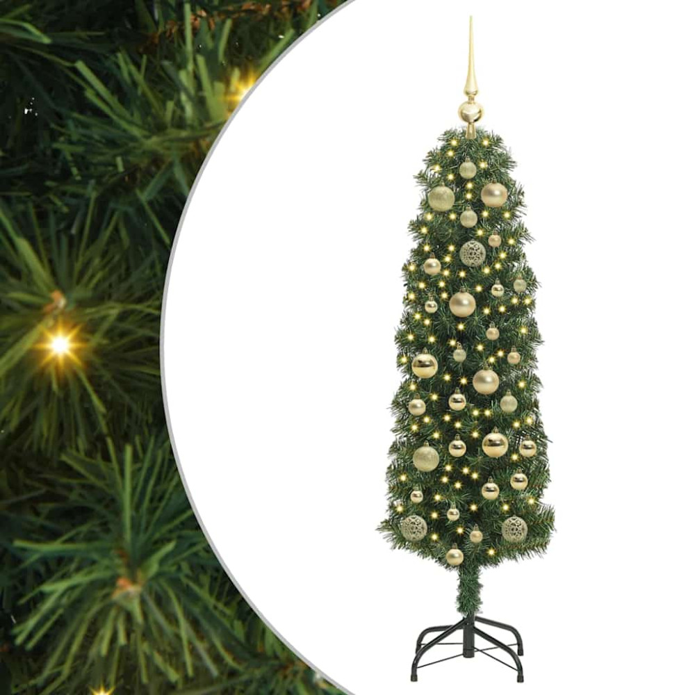 Produktbild för Konstgjord julgran Grön 120 cm PVC och stål och plast