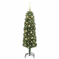 Produktbild för Konstgjord julgran Grön 120 cm PVC och stål och plast