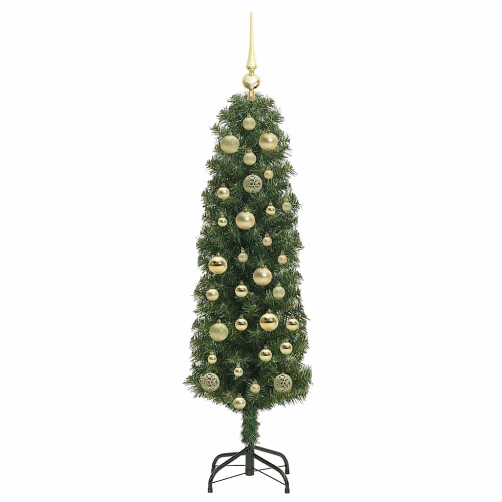 Produktbild för Konstgjord julgran Grön 120 cm PVC och stål och plast