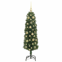 Produktbild för Konstgjord julgran Grön 120 cm PVC och stål och plast