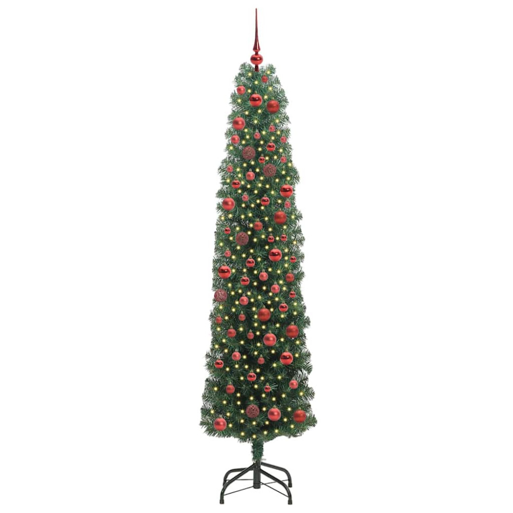 Produktbild för Konstgjord julgran Grön 180 cm PVC och stål och plast