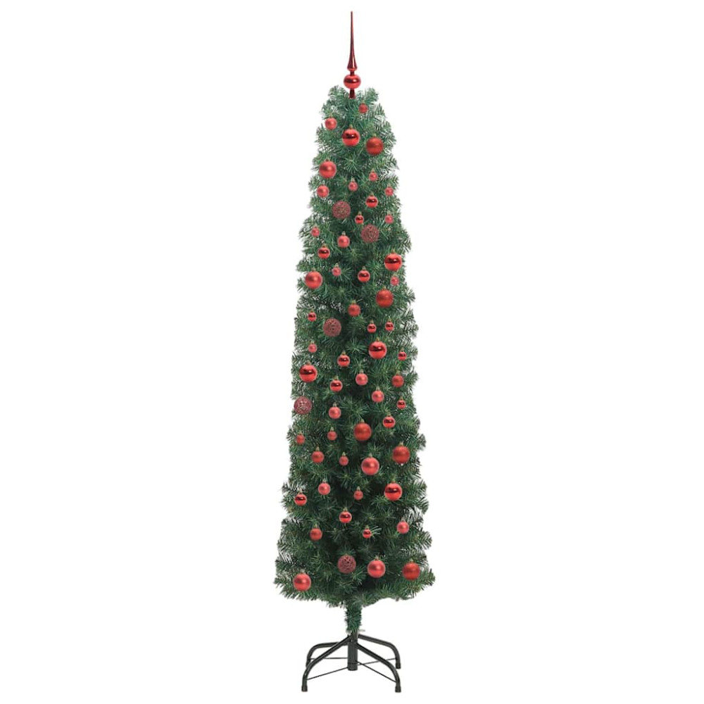 Produktbild för Konstgjord julgran Grön 180 cm PVC och stål och plast