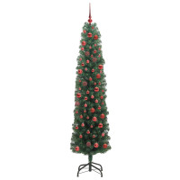 Produktbild för Konstgjord julgran Grön 180 cm PVC och stål och plast